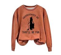 Felpa di Halloween per le donne Home Of The Wicked Witch e il suo pacchetto di cani felpe girocollo stampate costumi abiti pullover adulto 2025 signore, Beige, S