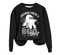 Felpa di Halloween Per Le Donne Non Hodgkin Lymphoma Is Boo Foglio Girocollo Felpe Pullover Abiti 2025 Costumi da Donna Adulto, bianco, S