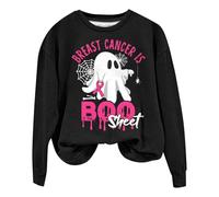 Felpa di Halloween Per Le Donne Non Hodgkin Lymphoma Is Boo Foglio Girocollo Felpe Pullover Abiti 2025 Costumi da Donna Adulto, Rosa acceso, S