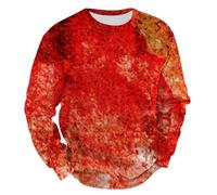 Felpa di Halloween Uomini Orribile Macchia di Sangue Stampa Pullover Top Spaventoso Schizzi di Sanguinamento Modello Maglione Manica Lunga Costumi Vacanze Adulto, vino, S