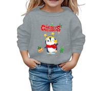 Felpa di Natale, Felpa da bambino, con scollo rotondo, stampa natalizia per bambini (1-14 anni) per feste di riunioni giornaliere uscite celebrative