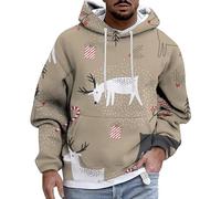 Felpa di Natale Uomo Divertente Brutti con Cappuccio, Maglioni Natale Famiglia Tendenza Creativa Casual Maglioni Confortevole Elasticizzato Sweater Floreale Manica Lunga Ideal per Autunno E Inverno