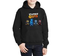 Felpa di Stumble Guys bambino bambina skin NINJA cappuccio o girocollo Nera