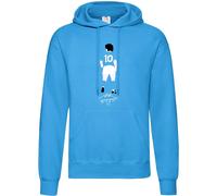 FELPA Diego Armando MARADONA NAPOLI 10 schiena autografo azzurra con cappuccio