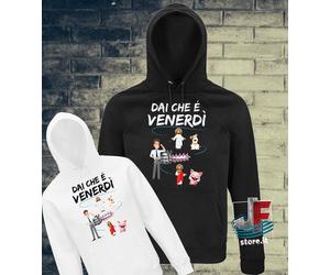 FELPA DISCO TASCONE DAI CHE È VENERDÌ DIO CALCIO SOCCER WEEKEND MONTAGNA SCUOLA