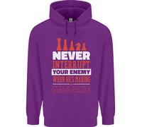 Felpa Divertente A Scacchi Non Interrompere Mai Il Tuo Nemico Uomo