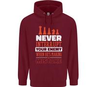 Felpa Divertente A Scacchi Non Interrompere Mai Il Tuo Nemico Uomo