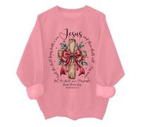 Felpa divertente con scritta in inglese "She Shall Bring Forth A Son", con croce di Gesù cristiano, unisex, rosa, M