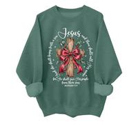 Felpa divertente con scritta in inglese "She Shall Bring Forth A Son", con croce di Gesù cristiano, unisex, Verde, S