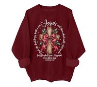 Felpa divertente con scritta in inglese "She Shall Bring Forth A Son", con croce di Gesù cristiano, unisex, Porpora, XXL