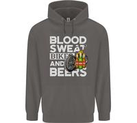 Felpa Divertente Per Moto Uomo Blood Sweat Bikes & Beer
