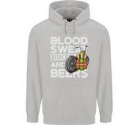 Felpa Divertente Per Moto Uomo Blood Sweat Bikes & Beer