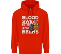 Felpa Divertente Per Moto Uomo Blood Sweat Bikes & Beer