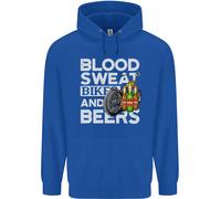 Felpa Divertente Per Moto Uomo Blood Sweat Bikes & Beer