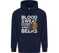 Felpa Divertente Per Moto Uomo Blood Sweat Bikes & Beer