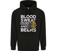 Felpa Divertente Per Moto Uomo Blood Sweat Bikes & Beer