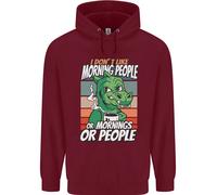 Felpa Divertente Uomo Dinosaur Non Mi Piacciono Le Persone Del Mattino