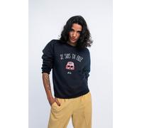 Felpa Donna Colore Blu Marino. JE SUIS TA FILLE