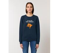 Felpa Donna. Colore Blu Marino. JE SUIS UNE TATA GENIALE