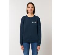 Felpa Donna, Colore Blu Marino. MAMAN D AMOUR 2 CUORE