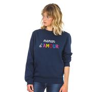 Felpa Donna. Colore Blu Marino. MAMAN D'AMOUR COLORÉE