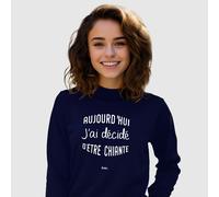 Felpa Donna. Colore Blu Marino. OGGI HO DECISO DI ESSERE INSOPPORTABILE