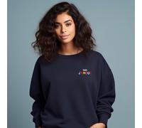 Felpa Donna. Colore Blu Marino. TATA D'AMOUR COLORATA