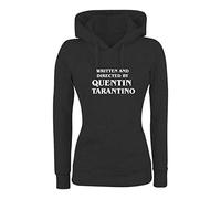 Felpa Donna con Cappuccio Basic Top qualità Top vestibilità - Directed BY Quentin Tarantino - Divertente Humor Made in Italy (Nero, S)
