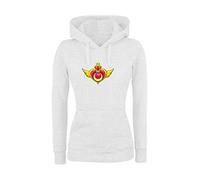 Felpa Donna con Cappuccio Basic Top qualità Top vestibilità - Sailor Moon MOD 4 - Divertente Humor Made in Italy (Bianco, S)