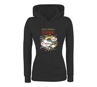 Felpa Donna con Cappuccio Basic Top qualità Top vestibilità - Sono Sempre I Sogni - Divertente Humor Made in Italy (Nero, M)