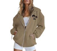 Felpa Donna con Cappuccio e Zip Giacca Sportiva Leggero Hoodie Cotone Manica Lunga Sweatshirt Aperto Tasche Cerniera Felpe Casual Classico Primavera Autunno felpa cappuccio donna Correre Al Mattino