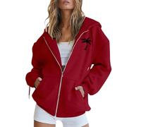 Felpa Donna con Cappuccio e Zip Giacca Sportiva Leggero Hoodie Cotone Manica Lunga Sweatshirt Aperto Tasche Cerniera Felpe Casual Classico Primavera Autunno abbigliamento donna Correre Al Mattino
