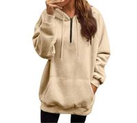 Felpa Donna con Cappuccio e Zip Giacca Sportiva Leggero Hoodie Cotone Manica Lunga Sweatshirt Aperto Tasche Cerniera Felpe Casual Classico Primavera Autunno felpa felpata donna Difficile Da Deformare