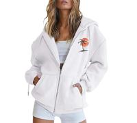 Felpa Donna con Cappuccio e Zip Giacca Sportiva Leggero Hoodie Cotone Manica Lunga Sweatshirt Aperto Tasche Cerniera Felpe Casual Classico Primavera Autunno felpa con cappuccio Correre Al Mattino