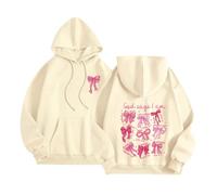 Felpa Donna con Cappuccio, Felpa con Cappuccio Stampata alla Moda, Casual, Oversize, a Maniche Lunghe, Girocollo, Streetwear.