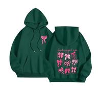Felpa Donna con Cappuccio, Felpa con Cappuccio Stampata alla Moda, Casual, Oversize, a Maniche Lunghe, Girocollo, Streetwear.
