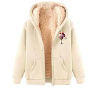 Felpa Donna Con Cappuccio Foderata In Pile Calda Giacca Invernale Con Zip Felpa Pile Donna Teddy Hoodie Con Cerniera Sweatshirt Inverno Autunno Costume Babbo Natale Uomo Donna Adulti natalben insieme