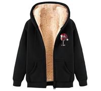 Felpa Donna Con Cappuccio Foderata In Pile Calda Giacca Invernale Con Zip Felpa Pile Donna Teddy Hoodie Con Cerniera Sweatshirt Inverno Autunno Costume Babbo Natale Uomo Donna Adulti natalben insieme