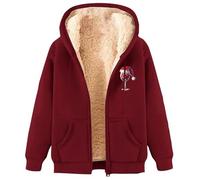 Felpa Donna Con Cappuccio Foderata In Pile Calda Giacca Invernale Con Zip Felpa Pile Donna Teddy Hoodie Con Cerniera Sweatshirt Inverno Autunno Costume Babbo Natale Uomo Donna Adulti natalben insieme
