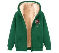 Felpa Donna Con Cappuccio Foderata In Pile Calda Giacca Invernale Con Zip Felpa Pile Donna Teddy Hoodie Con Cerniera Sweatshirt Inverno Autunno Costume Babbo Natale Uomo Donna Adulti natalben insieme