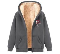 Felpa Donna Con Cappuccio Foderata In Pile Calda Giacca Invernale Con Zip Felpa Pile Donna Teddy Hoodie Con Cerniera Sweatshirt Inverno Autunno Costume Babbo Natale Uomo Donna Adulti natalben insieme