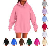 Felpa Donna con Cappuccio Leggera Giacca Sportiva Hoodie Cotone Manica Lunga Sweatshirt con Tasche Felpe Casual Comode Primavera Autunno Maglioncino Donna Morbido e Delicato sulla Pelle