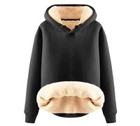 Felpa Donna Con Cappuccio Offerta Felpa In Pile Cotone Termica Firmata Sweatshirt Hoodie Tinta Unita Invernale Sportiva Pullover In Peluche Cotone Felpe a Manica Lunga Cappotto Elegante Caldo Pesante