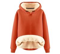 Felpa Donna Con Cappuccio Offerta Felpa In Pile Cotone Termica Firmata Sweatshirt Hoodie Tinta Unita Invernale Sportiva Pullover In Peluche Cotone Felpe a Manica Lunga Cappotto Elegante Caldo Pesante