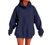 Felpa Donna con Cappuccio Solid Color da Elegante Zippe Carino Stampa Top Allentato Casual in Maglia Hoodie Autunno Allentata per E Inverno