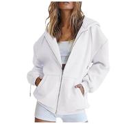 Felpa Donna con Zip e Cappuccio Leggera Giacca in Pile Sportiva Invernale Felpa Maglione Inverno Sport Giacche a Vento Felpe Cotone Curvy Oversize Autunno