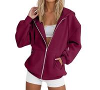 Felpa Donna con Zip e Cappuccio Leggera Giacca in Pile Sportiva Invernale Felpa Maglione Inverno Sport Giacche a Vento Felpe Cotone Curvy Oversize Autunno