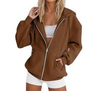 Felpa Donna con Zip e Cappuccio Leggera Giacca in Pile Sportiva Invernale Felpa Maglione Inverno Sport Giacche a Vento Felpe Cotone Curvy Oversize Autunno