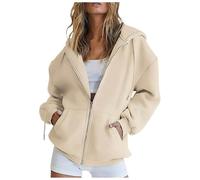 Felpa Donna con Zip e Cappuccio Leggera Giacca in Pile Sportiva Invernale Felpa Maglione Inverno Sport Giacche a Vento Felpe Cotone Curvy Oversize Autunno