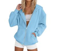 Felpa Donna con Zip e Cappuccio Leggera Giacca in Pile Sportiva Invernale Felpa Maglione Inverno Sport Giacche a Vento Felpe Cotone Curvy Oversize Autunno